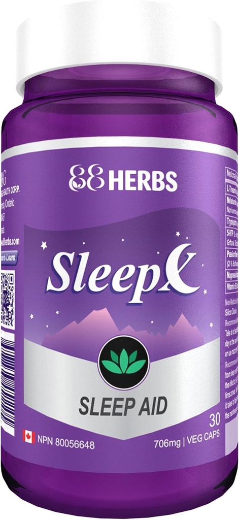 Sleep-X | Natural Sleep Supplement | Kraftfull växtbaserade sömnhjälp med Premium Grade Amino-syror och standardiserade växtbaserade extrakt