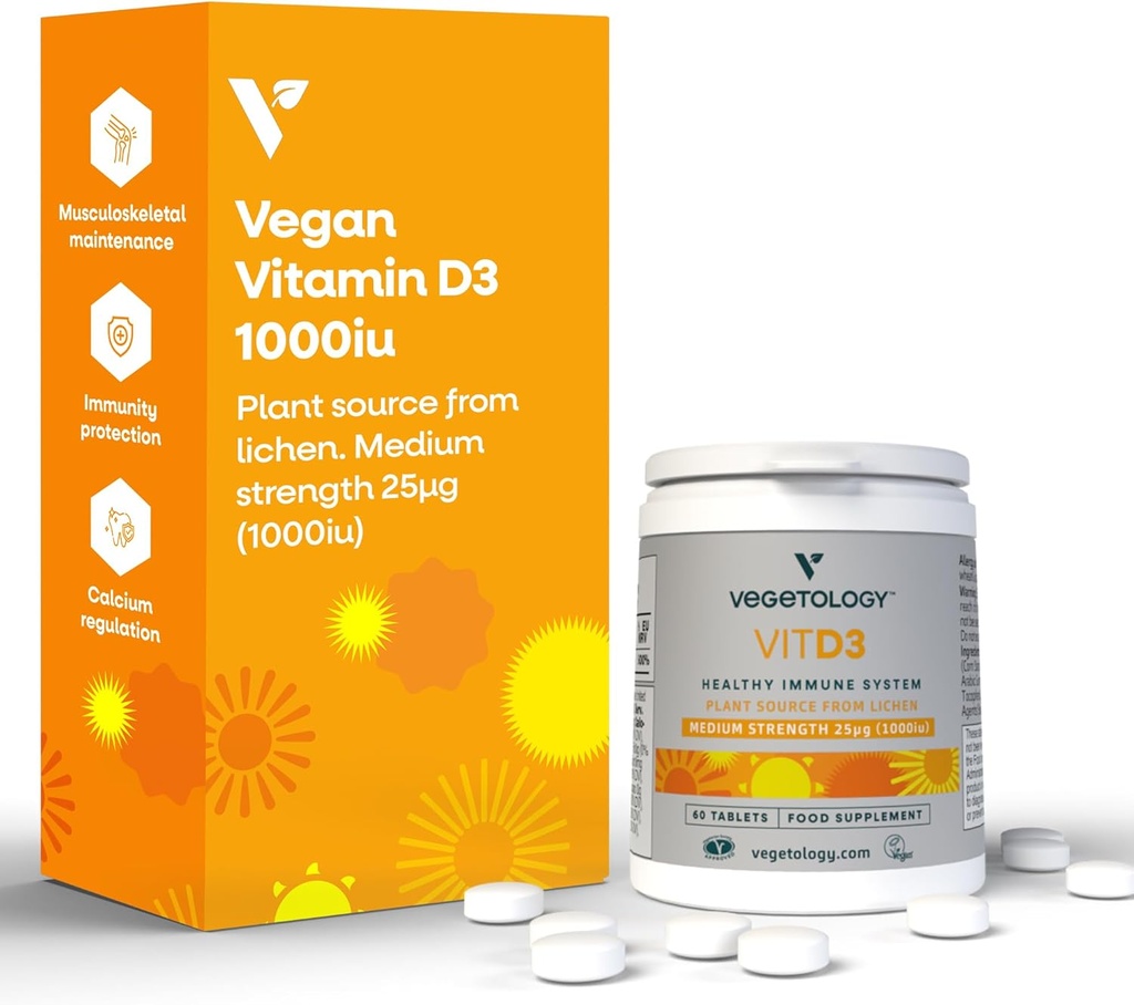 Chewable Vitamin D3 tabletter - Hög styrka 62.5μg 2 500IU Vitamin D3 Cholecalciferol - Vegan Gluten Free VIT D3 Vitamin Supplements (60Ct)