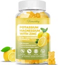 Kaliumtillskott Gummies för vuxna: Kaliumcitrat 99 mg - Kalium Magnesiumtillskott för muskel, elektrolyt, energi