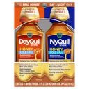 VICKS DayQuil & NyQuil SEVERE Honey Flavor Co-Pack, Cold & Flu Medicine, Relieves Headache, Fever, Sore Throat, Minor Aches & Pains, Nasal Congestion, Sinus Pressure, Stuffy Nose och Cough, 2x12oz
