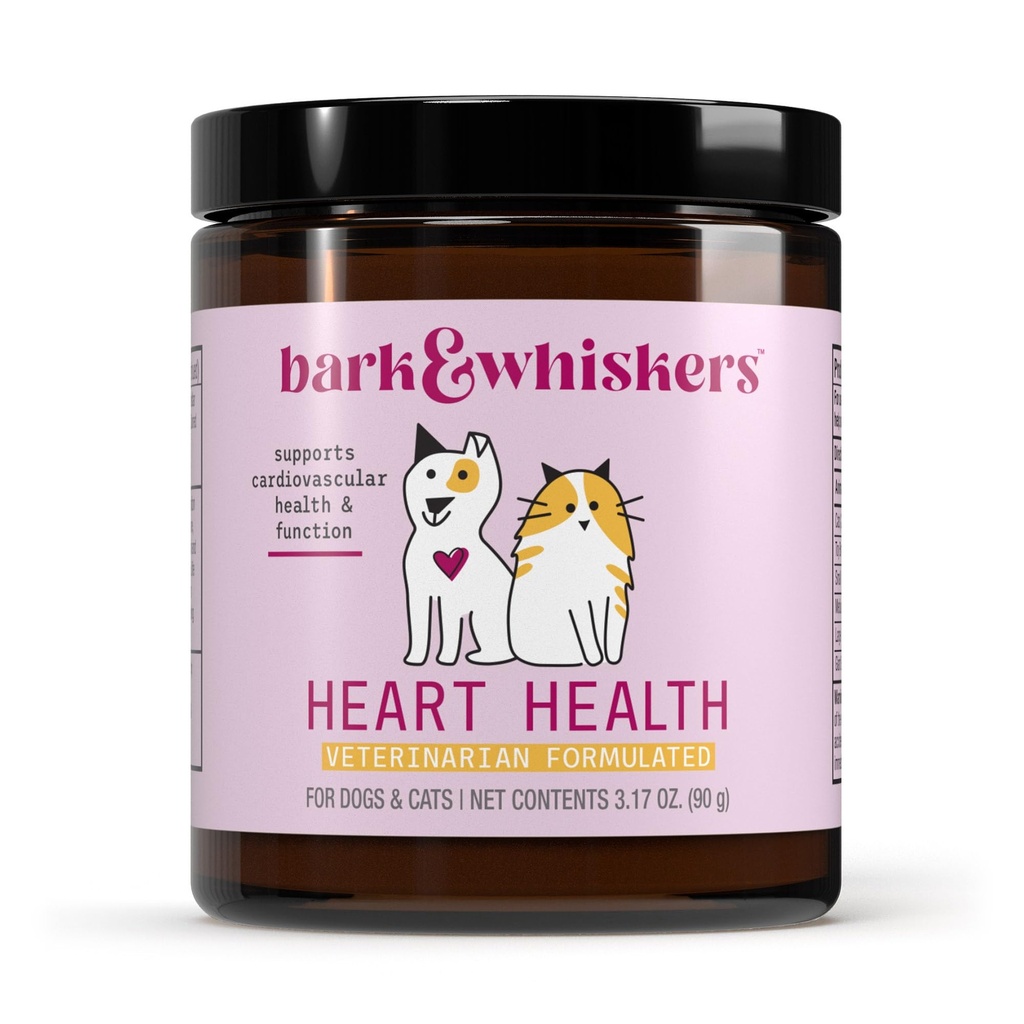 Bark & Whiskers Heart Health for Dogs & Cats, 3.17 oz. (90g), 90 Scoops, Cheddar Cheese smak, stöder hjärt-kärlhälsa och funktion, veterinärformulerad, icke-GMO, Dr Mercola
