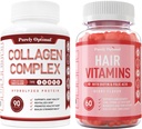 Rent Optimal Premium Multi Collagen Peptides Capsules (Types I, II, III, V, X) + Premium Hair Vitamins Supplement-Gummy Vitamins W/Biotin, Folic Acid, Vitamins A & D