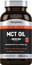 Piping Rock MCT Oil Softgel Capsules | 3600mg | 150 piller | Keto-Approved | Non-GMO, Gluten Free Supplement