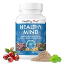 Hälsosamt sinne - Säkert för tonåringar - Brain Fog - Kognitiv funktion - Koncentration - Fokus - Neural optimering - humör - Ginkgo Biloba - Ginseng - Rhodiola - Bacopa - Gotu Kola - Grönt te - 60 Count
