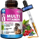 Cat & Dog Multivitamin Liquid med Glucosamine & Cranberry | 15 i 1 Health Supplements for Urinary Tract Kidney, Bladder, Hip & Joint, Skin & Coat | Natural UTI Medicine Made in USA (60 ml)