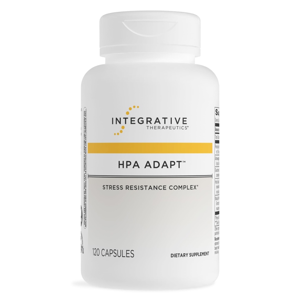 Integrativ terapeutik HPA Adapt - Adaptogent tillskott för stressstöd * - Inkluderar Ashwagandha, Rhodiola och andra adaptogena örter * - Vegan, Dairy-Free & Gluten-Free - 120 kapslar