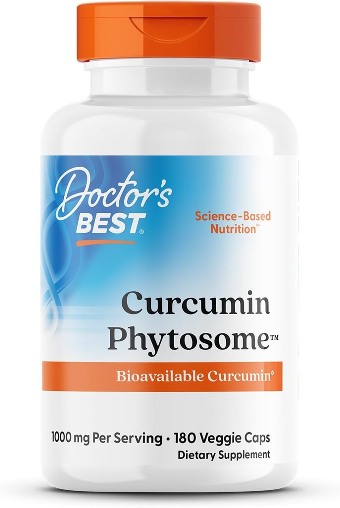Läkare bästa Curcumin Phytosome, Bioavailable Curcumin, Non-GMO, Gluten Free, Soy Free, Vegan, 1000mg, 180 Veggie Caps