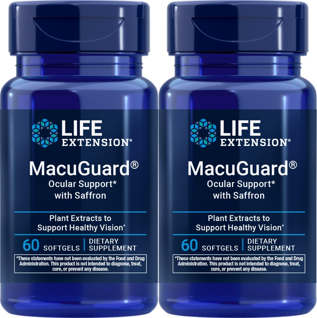 Life Extension MacuGuard Ocular Support med Saffron, 60 mjukgels (Pack of 2)