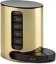 Daily Pill Organizer - (4 gånger om dagen) Stackable Medication Reminder - Premium Weekly AM / PM Pill Box med 7 Daily Stackable Trays and Medicine Organizer för vitaminer, fiskoljor och kosttillskott, guld