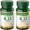 Naturens Bounty Vitamin B12 2500 mcg, Cellular Energy Support, för energi Metabolism, Hjärt & Nervous System Health, 75 Quick Dissolve Tablets (Pack of 2)