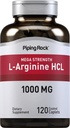 Piping Rock L-Arginine HCl 1000mg | 120 Caplets | Tillskott för män och kvinnor | Mega Styrka | Vegetarian, icke-GMO, Gluten Free
