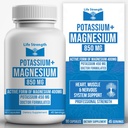 Life Strength Magnesium Kalium Komplex Supplement - 90 kapslar - High Absorption Magnesium Support Vascular Health & Leg Cramp