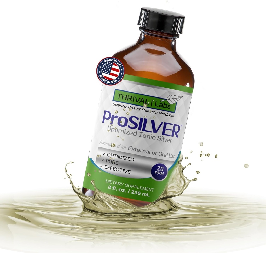 Ionic Colloidal Silver Liquid 20 PPM Bio Active för Immun Support Glass Bottle 8oz Organic Supplement