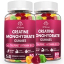 Kreatinmonohydrat Gummies - 5g för män och kvinnor, 160 greve och kreatin tuggtillskott för muskelvinst, muskelstyrka, energiökning och muskelbyggare, sockerfri, Vegan