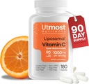 Liposomal Vitamin C - 1000MG VIT C & 100MG Super Bioflavonoid Komplex för förbättrad Wellness | Antioxidant Supplement med naturliga råa ingredienser för vuxna | Avancerat stöd | Non-GMO (180 kapslar)