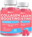Collagen Boosting Gummies, Vegan Collagen Gummies för kvinnor med L-Lysine, Amla, Biotin, Vitamin C, A, E, Collagen Booster Gummies Supplement för hår hud naglar