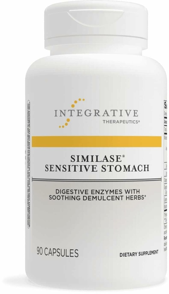 Integrativ terapeutik liknar känslig mage - Stöd för känsliga magar * - Dairy-Free & Vegan - 90 kapslar (45 portioner)