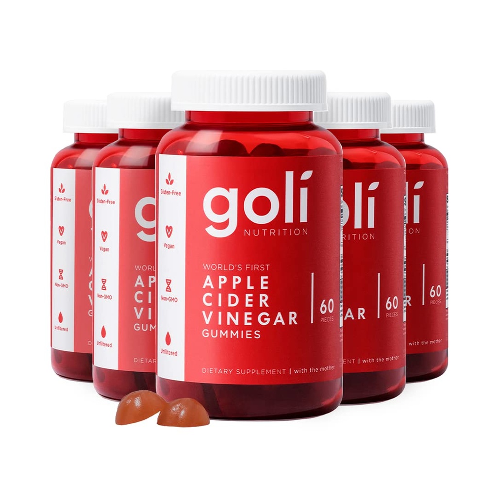 Goli Apple Cider Vinegar Gummy Vitamins - 300 greve - Vitamin B12, Gelatin-Free, Gluten-Free, Vegan & Non-GMO