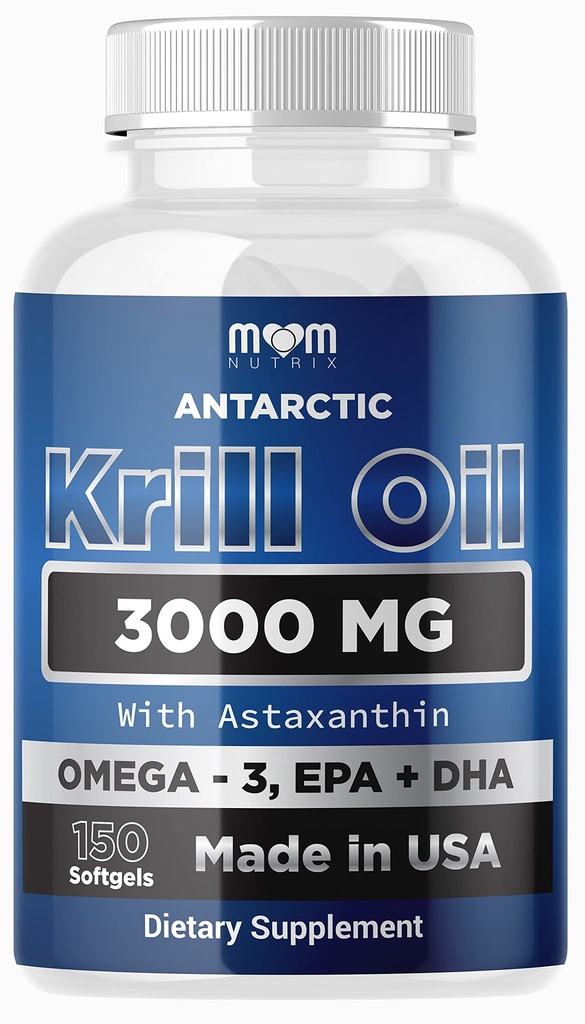 Dr JOEL'S MOM NUTRIX Antarctic Krill Oil Supplement - 150 Softgels - High Absorption EPA, DHA, Astaxanthin & Phospholipid - No Fishy Aftertaste Like Fish Oil - Made in USA