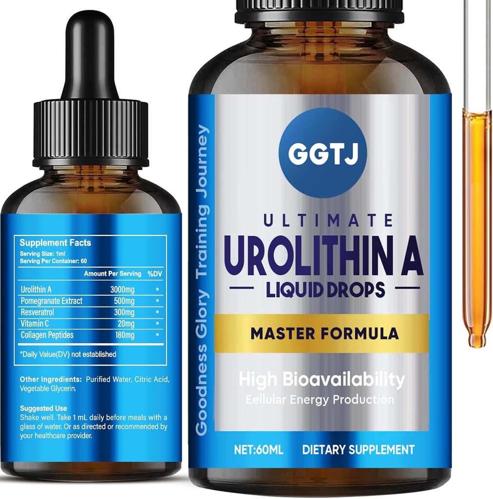 Urolithin A, Urolithin A Supplement 3000mg med granatäpple extrakt, kraftfulla antioxidanter, hälsosam åldrande och midochondriellt stöd