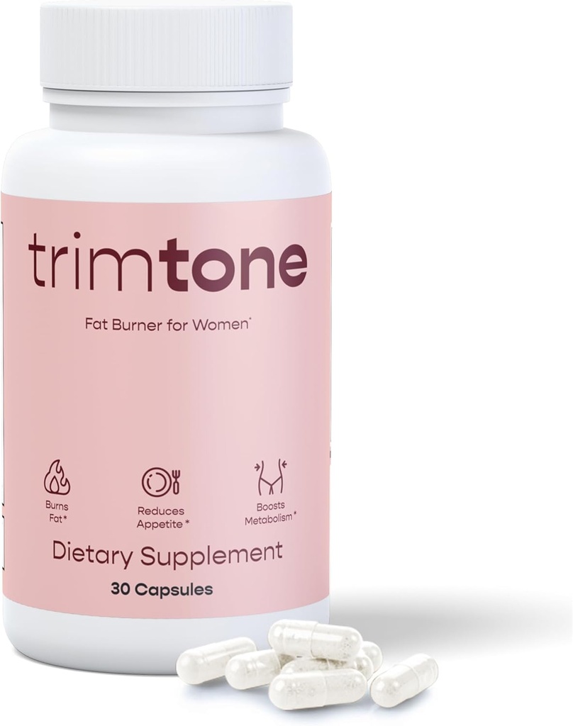 TRIMTONE Weight Loss Pills Women Mood Boosting Formel, Appetite Suppressant & Detox Cleanse Fat Burners för kvinnor, Diet Pills som fungerar snabbt för kvinnor, Optimal för Belly Fat - 30 kapslar (1 Per dag)