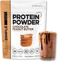 Clean Simple Eats Whey Protein Powder, Chocolate Peanut Butter Flavor Naturligt sötad, 100% Grass Fed Protein Pulver med Digestive Enzymes & Inga konstgjorda ingredienser, Gluten Free, 30 portioner