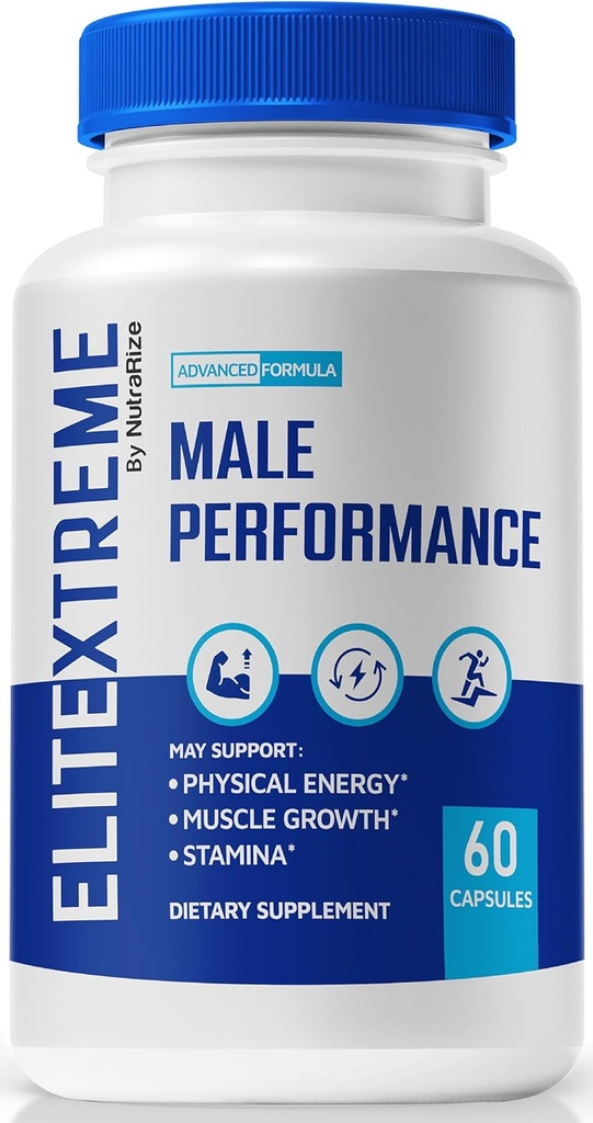 EliteXtreme Male Supplement, EliteXtreme Man Pills, Alla naturliga kostkapslar för män, 1200 MG Multivitaminer för övergripande hälsa, Elite Xtreme Reviews (60 kapslar)
