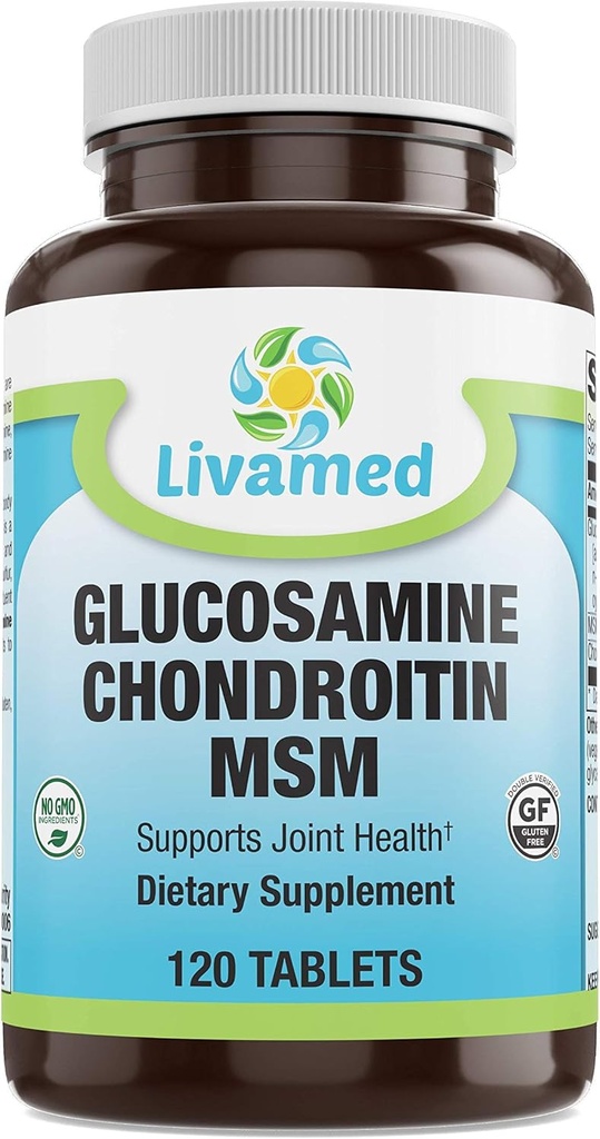 Glukosamin Chondroitin MSM Complete Complex - Gemensamma stödtillskott för knän, tillbaka, HIPS & Inflammation - Mobilitetshälsotillskott för smärta, värk, ömhet och inflammation - 120 tabletter