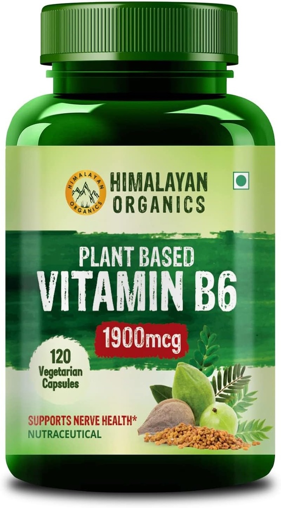 Plantbaserad vitamin B6 stöder immunitet, hjärnhälsa (120 kapslar)