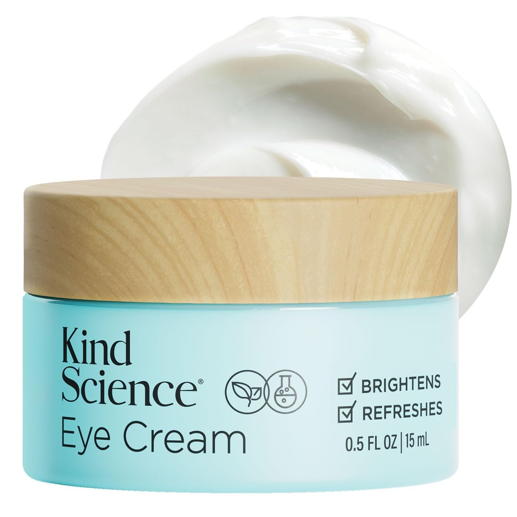 Kind Science av Ellen DeGeneres Eye Cream - Under Eye Cream för rynkor märkbart Smooths & Moisturizes - Anti Aging with Hyaluronuic Acid, Vitamin C - Fragrance Free, Paraben Free, 0,5 fl oz