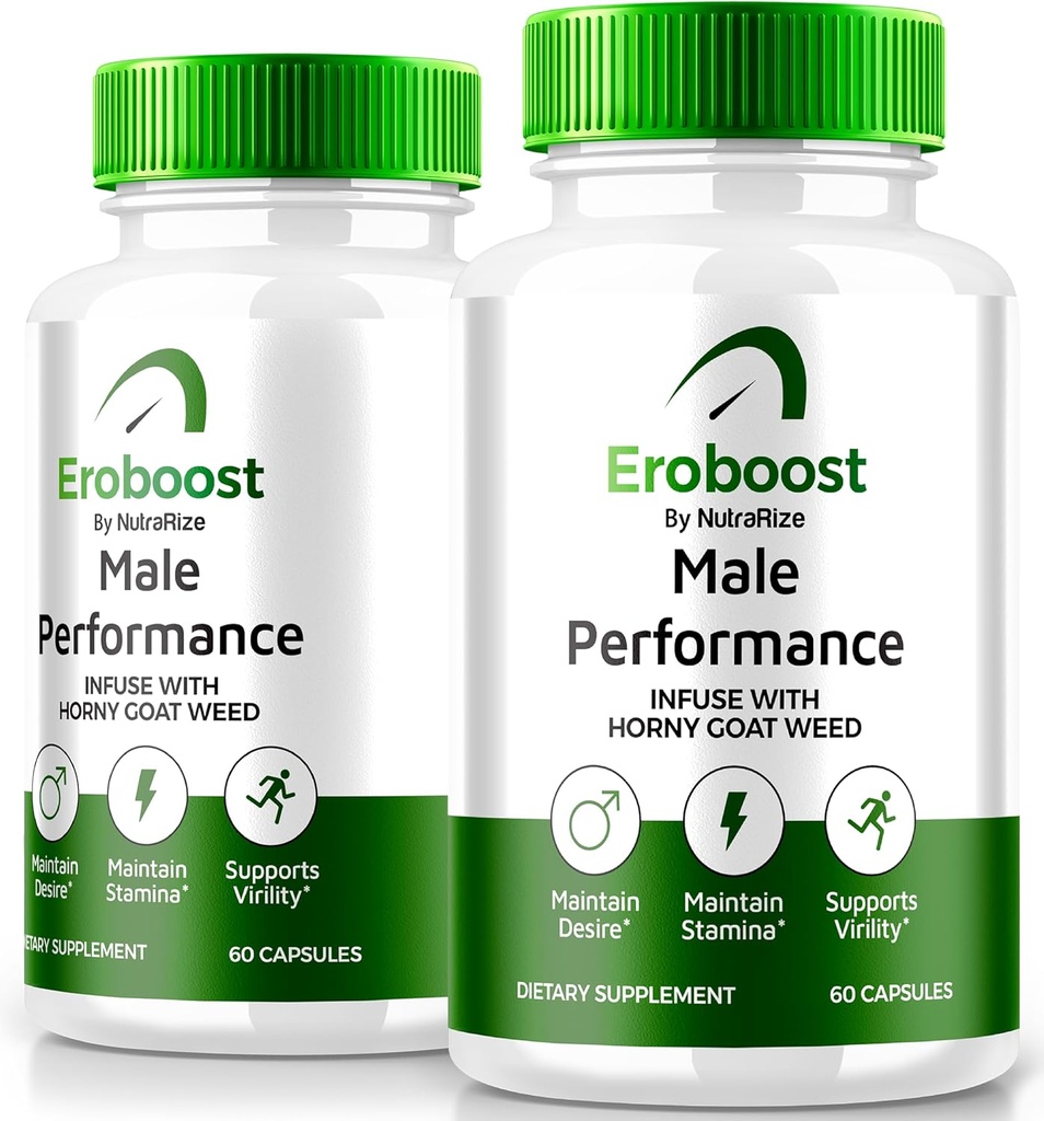 (2 Pack) Eroboost Supplement för män, Eroboost Male Supplement, Daglig näring för att stödja Peak Performance och övergripande Wellness, Officiella Ero Boost Formel Reviews (120 kapslar)