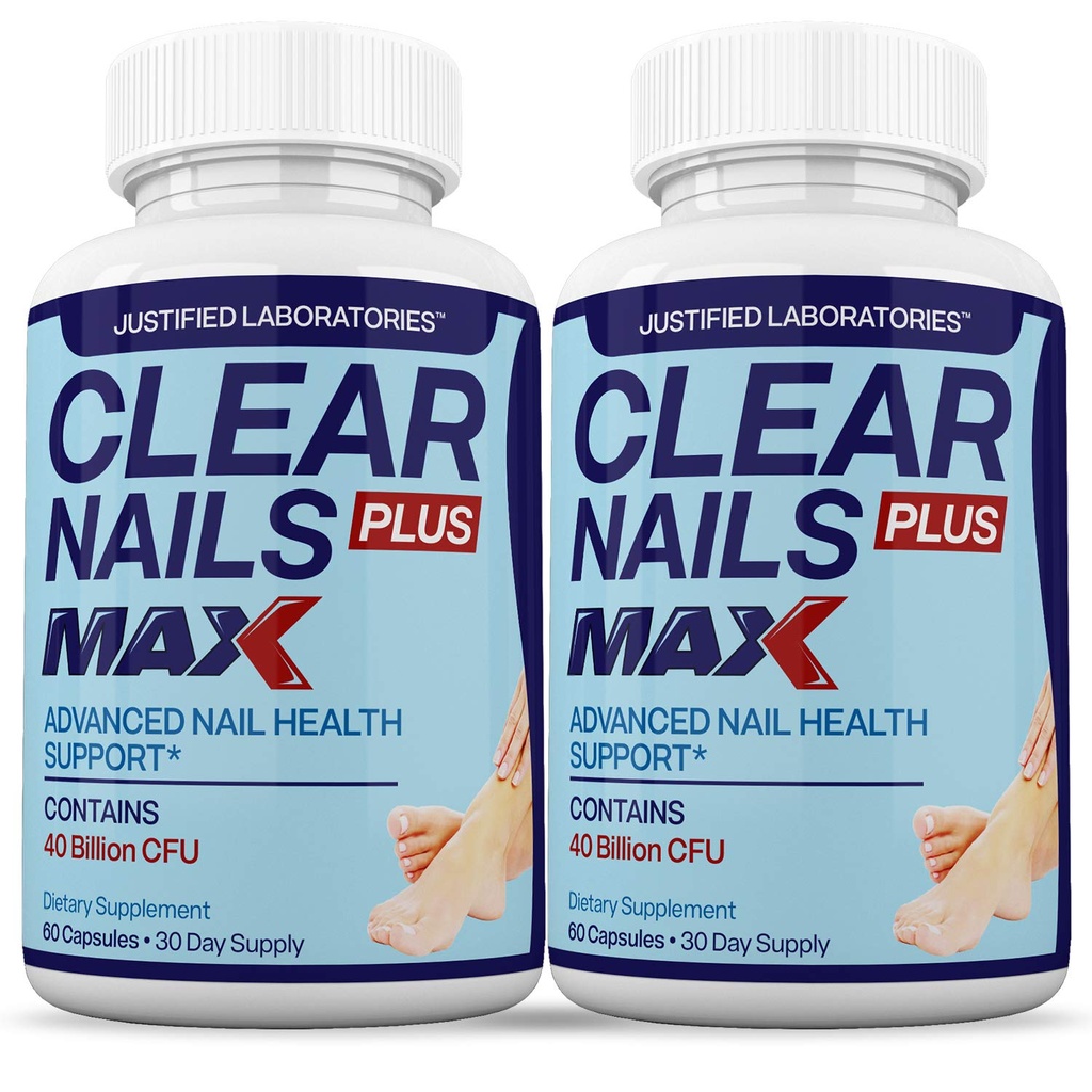 Justifierade laboratorier (2 Pack) Clear Nails Plus Max Pills 40 miljarder CFU Probiotic 60 kapslar