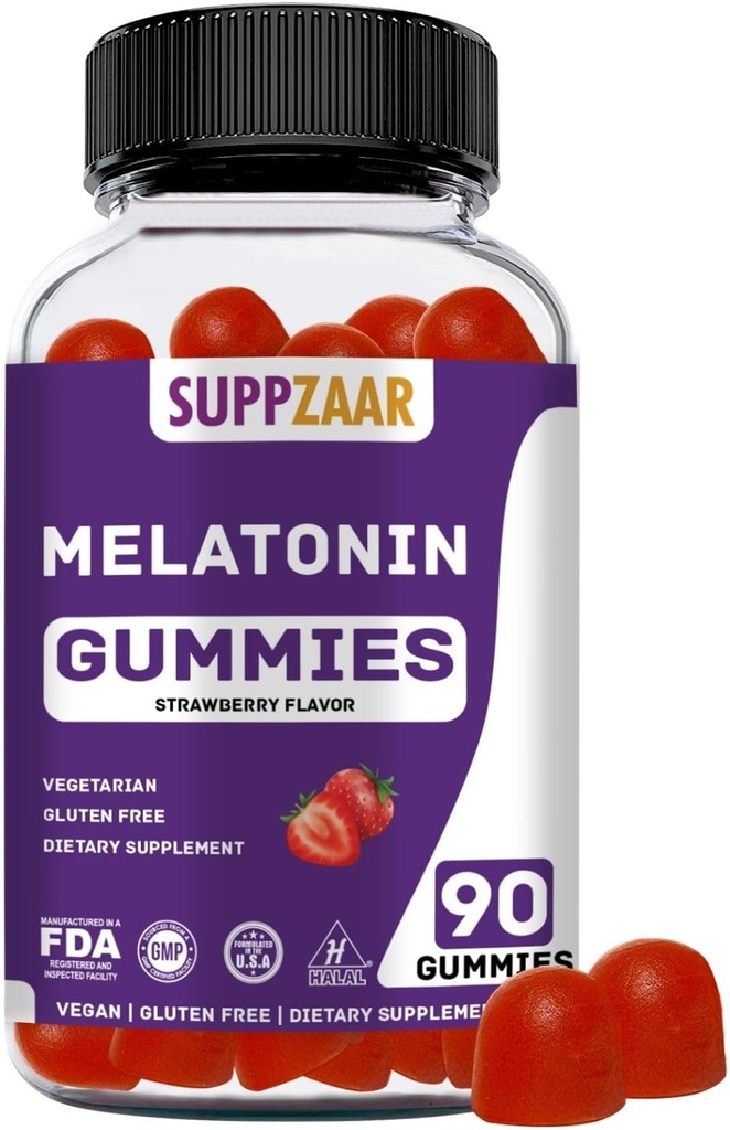 Melatonin Gummies. Melatonin 5mg Sleep Gummies för bättre sömn, energi och fokus. Vuxna och barn Melatonin Gummy: Non-Habit Forming, Non-GMO, Gluten-Free, Gelatin-Free. 90 Gummies