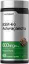 Horbäach KSM-66 Ashwagandha Supplement Caplets | 600mg | 60 piller | med L-Theanine | för kvinnor och män | Vegan, icke-GMO, Gluten Free Complex Supplement