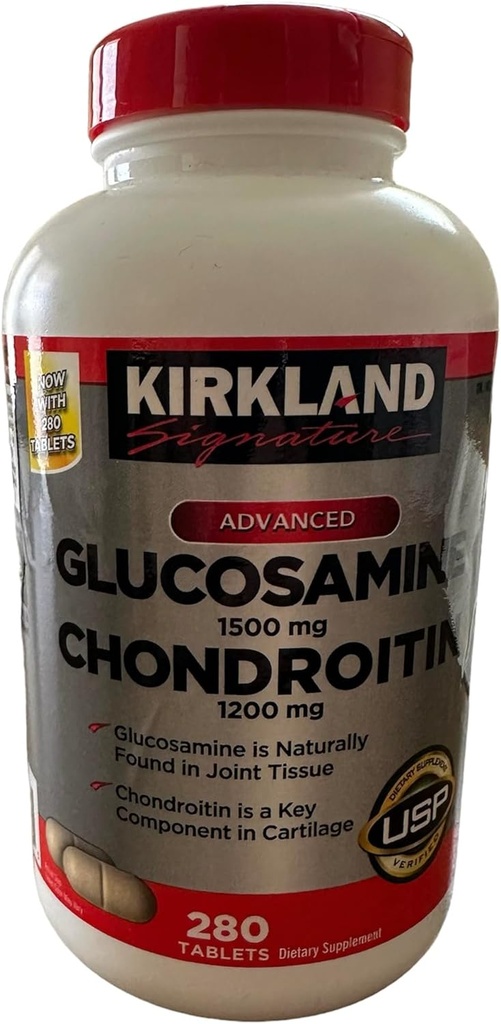 Kirkland Signature Glucosamine HCI 1500mg Chondroitin Sulfate 1200mg 220 Tablets/New Increased Count