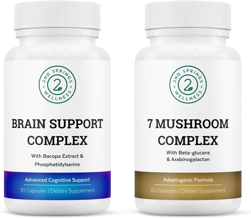 Mindful Focus Bundle - 7 Mushroom Complex & Brain Support för kognitiv Clarity och Nootropic Enhancement