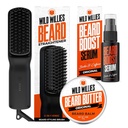 Wild Willies Beard Care Kit: Uppvärmd skäggstrakt för män, skägg smör och skäggtillväxt Serum - Ultimate Grooming Tool Set, Beard Balm, Hydrating Serum, Hot Comb Beard Brush för daglig användning