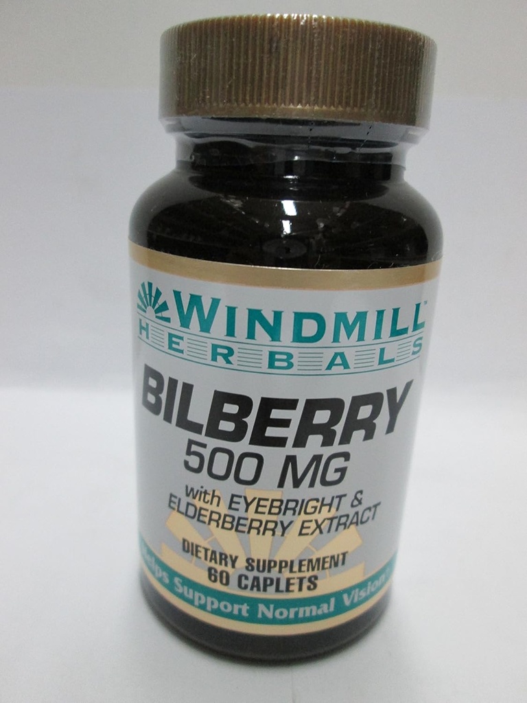 Windmill Bilberry 500 Mg kapslar stöder normal vision - 60 Ea