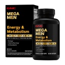 GNC Mega Men Energy & Metabolism Multivitamin Caplets, kliniskt bevisad att känna sig bättre, kaloribränna, fokus, 100mg koffein, termogen, immun, B-vitaminer, Timed Release, 180 greve, 90 Day Supply