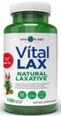 Vital Planet - Vital Lax Natural Laxative Cleanse Supplement for Occasional Constipation, med Magnesium Hydroxide, Slippery Elm, Aloe och Triphala för att stödja tarmregularitet 100 kapslar