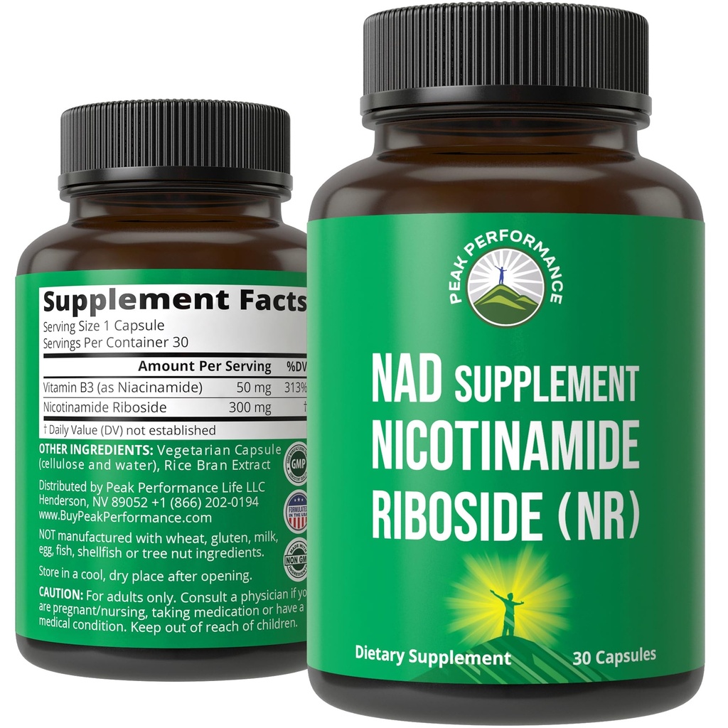 Nikotinamid Riboside NR Supplement. NMN Alternativ NAD Supplement + Niacinamide för NAD + nivåer som vi ålder. Tredje part testade, icke-GMO, Gluten Free, Vegan NR Vitamin Supplements för kvinnor och män