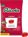 Ricola Cherry Throat Drops, 45 greve, dagliga droppar för läckra halsförfriskningar, oral anestetisk, naturligt smaksatt