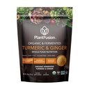 PlantFusion Turmeric och Ginger Drink Mix - Fermented Whole Food Nutrition, Herbal Supplement Powder med Curcuminoids - USDA Certified Organic, Non-GMO, Vegan, Gluten-Free, 4,76 oz 30 Servings