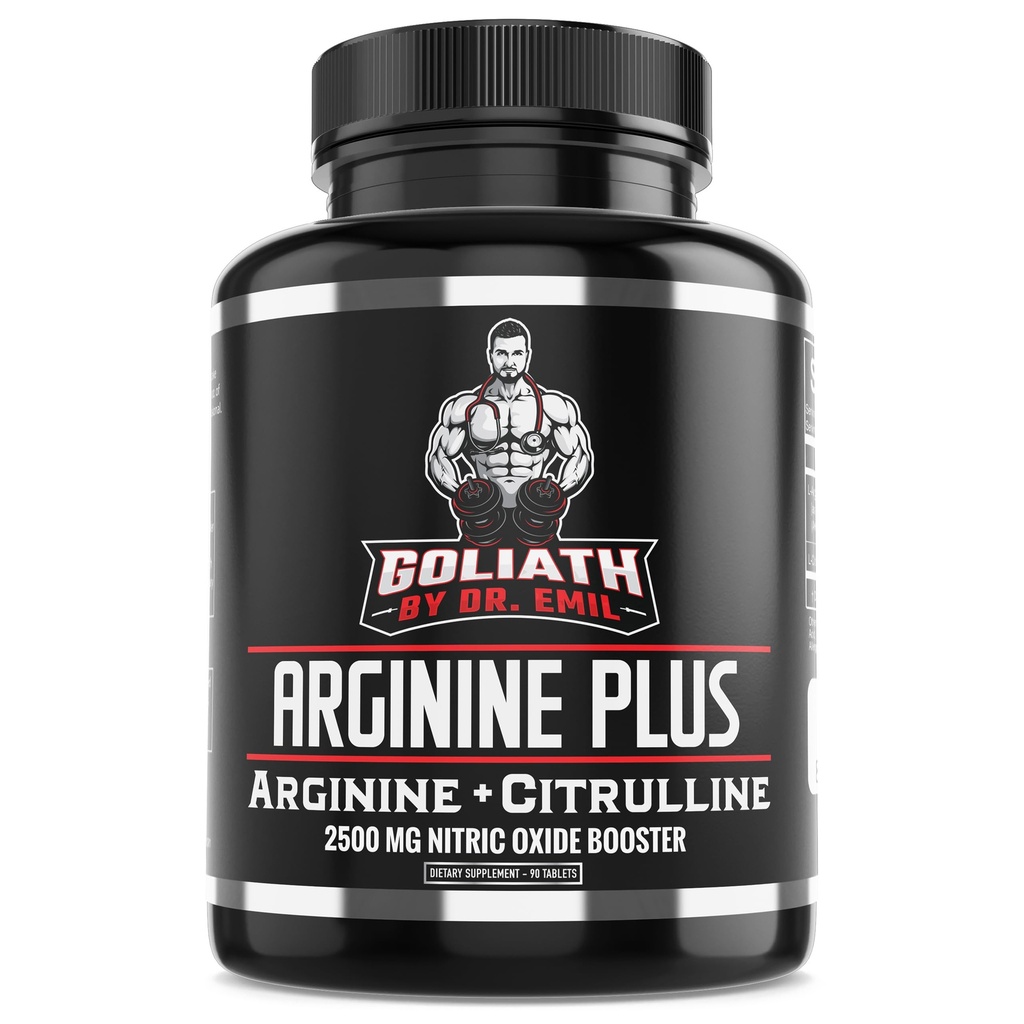 Dr. Emils ARGININE Plus - L Arginine + L Citrulline - 2500 MG High Dose NO Booster Tablets - Nitric Oxide Supplement för vaskularitet och hjärthälsa (arginin AAKG och Citrulline Malate 2:1)