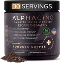 Alphacino Apex Instant Mushroom Coffee - Black Maca Ashwagandha + Energy Drink Powder för män, idealisk för muskelbyggande tillväxt, Sharp Focus & Stamina, Mens Energy Powder Drink Mix, S7-30SV (4,68 oz)