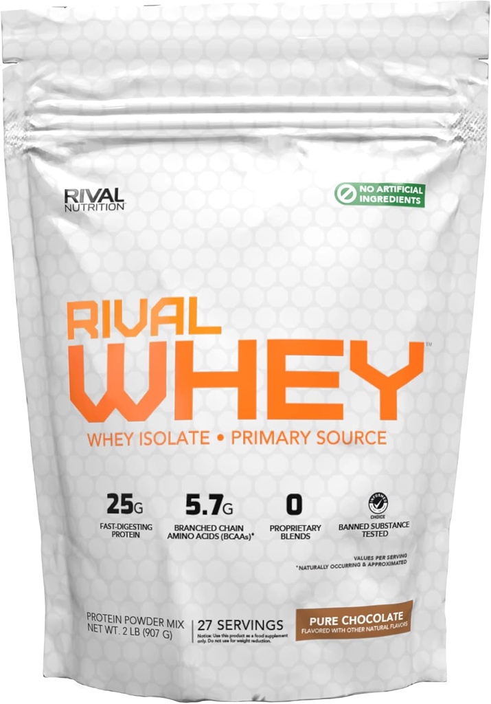 Naturligt smaksatt Rival Whey - Ren choklad 2lb