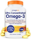 OmegaVia Ultra koncentrerade Omega 3 Fiskolja Burpless, 60 Softgels, Triple Strength Omega 3 Fish Oil Supplements, 1135 mg Pure Omega3, No Fishy Burps, High EPA DHA DPA, IFOS 5-Star
