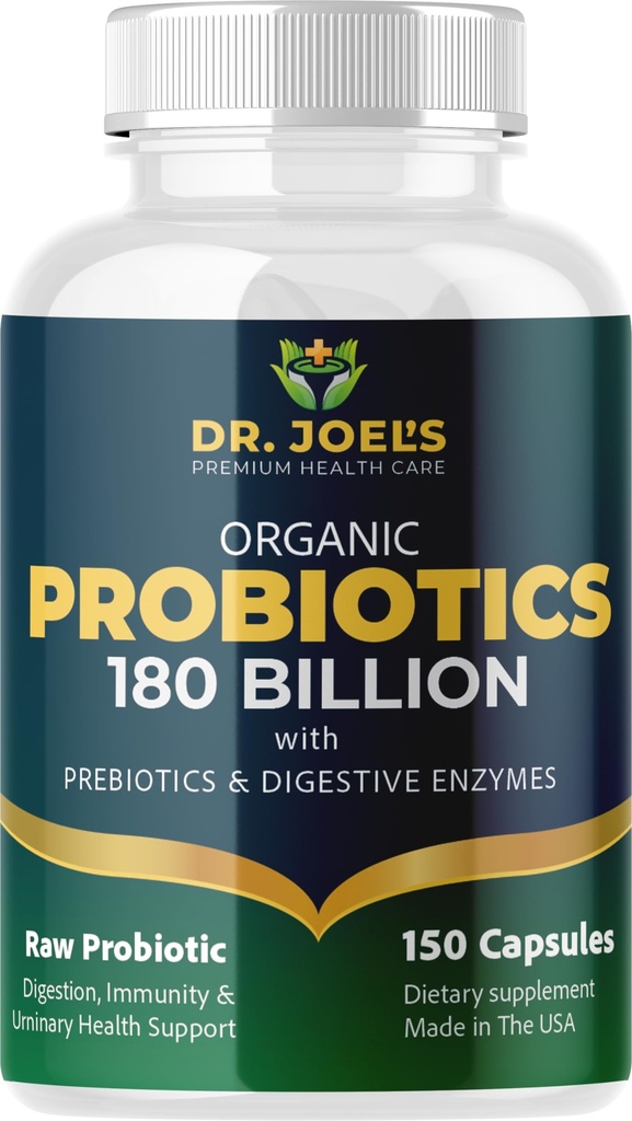 Organisk probiotika 180 miljarder CFU - 40 Strains Vegan Probiotics + Prebiotika + Digestive Enzymes - Gut & Immune Health - 100% Pure, Maximum Potency & Shelf Stable - Tillverkad i USA