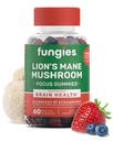 Fungies Lion's Mane Mushroom Gummies, Mixed Blueberry & Strawberry Flavor - Mushroom Supplement Gummy for Adults & Children Supports Brain Health, Cognitive Function, Focus, Memory & Mood, 60 Servings