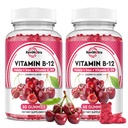 Vitamin B12 Gummies - 5000 mcg Methylcobalamin med järn, vitamin C, D3 & folat, energistöd och metabolism, Immune, B-12 Komplex tuggbart tillskott för män och kvinnor, 120 greve, 2 Pack